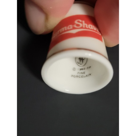 Vintage Franklin Mint "Burma Shave" Advertising Porcelain Thimble Collectible - Picture 3 of 5